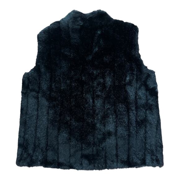 Fabulous furs Black Mink Faux Fur Hook Vest size 2 XL - Picture 9 of 16